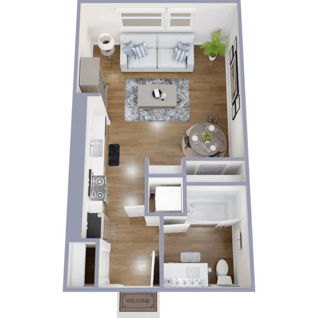 Studio A1 628 floor plan